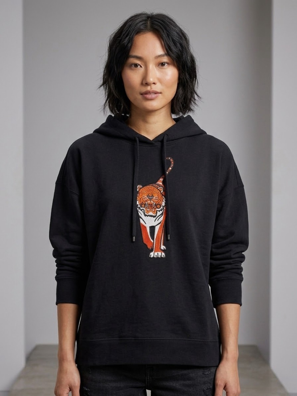 Kenzo Black Tiger Graphic Hoodie Sweatshirt - unisex Sweatshirt Size Large GUC